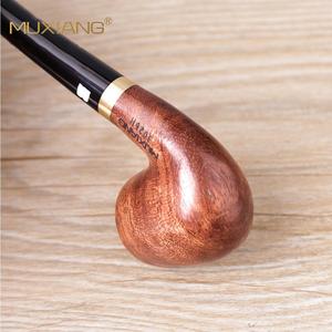 Muxiang Wooden Tobacco Pipe Bent Shape Rosewood Handle Smoking Accessory For Reading Gift - Product Image 4