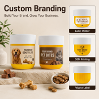 Vente en gros de pots d'emballage pour aliments pour animaux de compagnie en plastique PP de qualité alimentaire avec couvercle à vis, personnalisables avec logo, pour friandises et compléments pour chiens en vrac