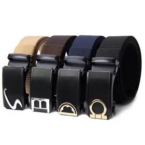 Wide 4.0 Professional Fabric belt Manufacturing Custom Canvas Belt with High-Quality Automatic Buckle Men's Belt