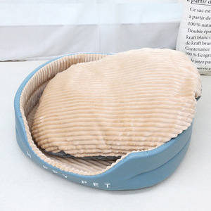 Wholesale Faux Fur Solid Pattern Polyester Plush <b>Sofa</b> Dog Bed for Dogs - Product Image 1