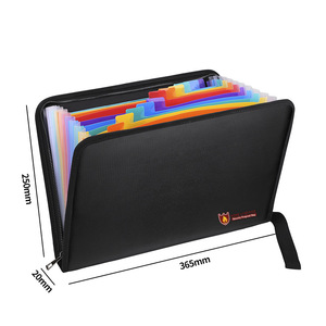 Fireproof <b>Document</b> <b>Bag</b> 365x250x20mm Zipper Closure 12-Page Accordion Style With Fireproof Material For Office Use - Product Image 2