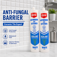 Sealant Silikon Asetat Sanitasi Anti Jamur Tahan Suhu Tinggi untuk Pasar Dubai UAE, Kemasan Kartrid 300ml