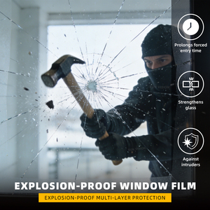 Película de Seguridad para Ventanas de Fábrica, Película de Seguridad Antirrotura para Ventanas de Edificios Bancarios, 12mil - Product Image 2