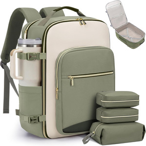 New Multi-functional Waterproof 40L Carry on Travel Bag With 3 Packing <strong>Cubes</strong> Large Travel Laptop <strong>Backpack</strong> for Women &amp; Men - Product Image 4