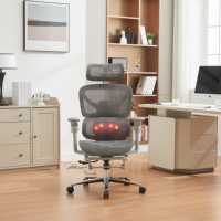 Chaise de bureau exécutive ergonomique en plastique pliable moderne avec accoudoirs 3D, appui-tête réglable, glissement et inclinaison