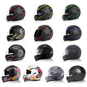 Özel erkekler kadınlar modüler moto bisiklet karbon fiber motosiklet tam yüzlü motosiklet kask - Product Image 3
