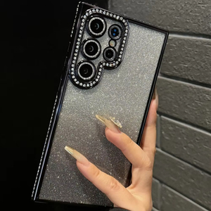 Custodia per telefono in TPU galvanizzato con diamanti per <span class=keywords><strong>Samsung</strong></span> <span class=keywords><strong>S22</strong></span> S23 S24 S25 <span class=keywords><strong>Ultra</strong></span>, <span class=keywords><strong>cover</strong></span> per cellulare con glitter sfumato e brillante per iPhone - Product Image 5