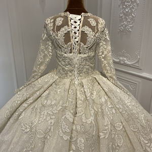 Pour Jancember LSCJ34 femmes robes de mariée de luxe moderne à manches longues robe de bal de mariée dentelle cristal Appliques broderie - Product Image 6