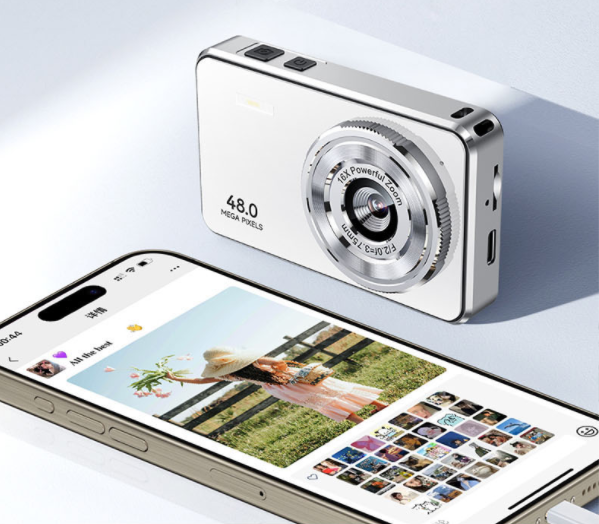 A7s 16X Digital Zoom FHD 1080P 2.4" Touch Screen 48MP Waterproof 2.7K Video EIS Vlog Compact Digital Camera for Teens Students