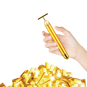 24K Golden T Shape Beauty Stick Factory Precio al por mayor 2 <span class=keywords><strong>en</strong></span> 1 Thin Face Energy Beauty Bar para estiramiento <span class=keywords><strong>de</strong></span> la piel y Estiramiento facial - Product Image 3