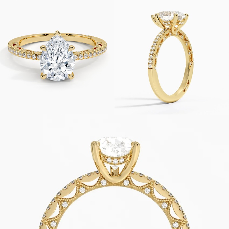 Pear Shaped Hidden Halo