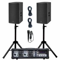 Système de sonorisation professionnel 1200W avec 2x12'' Subwoofers, Ensembles Karaoké TWS, Table de mixage amplifiée 4 canaux, Boîte de son, Enceinte