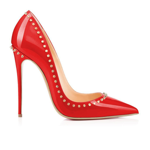 Escarpins à talons hauts pour femmes, grande taille 45, à bout pointu, à enfiler, style stilettos, pour soirée et mariage, avec rivets, sandales à talons, chaussures de créateur - Product Image 2