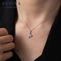 Cadena colgante de elfo hermoso de Plata de Ley 925, collar de Ángel de circón para niña pequeña para mujer, accesorios de joyería fina