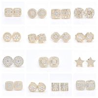 . 25 0,5 1 2 4 5 quilates Moissanite Pendiente Stud Iced Out Round Cut Tornillo Back Plata 10K 14K Oro Vvs Diamante Joyería fina Pendiente