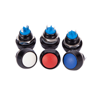 Interrupteur à bouton-poussoir mécanique autobloquant 2 positions 1NO1NC en aluminium IP65 250V 12V CC 12mm CE 5A avec trou de montage 19mm, 40000 cycles
