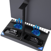 Station de refroidissement pour console PS4/Slim/Pro 6 en 1 avec rangement pour casque d'écoute