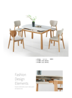 Ensemble de table et chaises à manger extensible et pliable en bois de style nordique moderne, meubles de maison, plateau en fibre de verre et pierre, 6 places