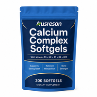 SPL OEM Complexe Multivitaminé Calcium en Gélules Souples pour la Santé des Dents et des Os, Vitamines D3, K2, B1, B2, B12, Capsules de Calcium Complex