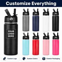 Bouteille d'eau sport isotherme en acier inoxydable 16 oz avec logo personnalisé ZB Wholesale, paille rabattable et poignée pour la gym et les voyages