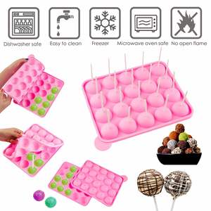 Juego de moldes de silicona de 20 cavidades para cake pops, moldes DIY para cake pops, piruletas, caramelos duros y chocolate - Product Image 3