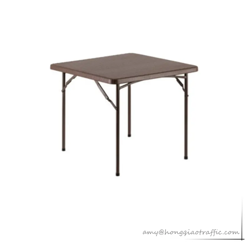3FT 86cm kahverengi kare masa plastik Rattan açık plastik ziyafet katlanır masalar ve sandalyeler bahçe masa