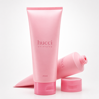 Tube cosmétique souple rose en PE de 200 ml, personnalisable, avec bouchon à clapet, pour shampoing, beurre corporel et lotion – Vente chaude