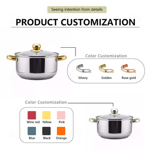 Billion Day Ensemble de batterie de cuisine 12 pièces en acier inoxydable 410, comprenant poêle antiadhésive rose, poêle de haute qualité et ensemble de casseroles <span class=keywords><strong>bordeaux</strong></span> - Product Image 2