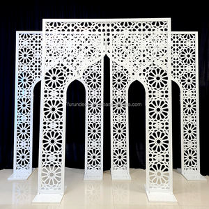 ประตูแกะสลักงานแต่งงานแบบโค้งสี่เหลี่ยมงานทำจากโลหะงานอบเสร็จปรับแต่งได้แหล่งโรงงานโดยตรงสำหรับงานแต่งงานที่บ้าน - Product Image 4