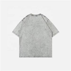 Camiseta de lavado ácido de gran tamaño para hombre de alta calidad, gráfico bordado con apliques personalizados, punto de algodón 100% - Product Image 3