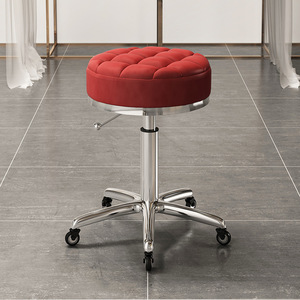 Taburete Giratorio Hidráulico Moderno Multiusos con Múltiples Compartimentos de Almacenamiento, Asiento Acolchado y Base Rodante de Acero Inoxidable - Product Image 4