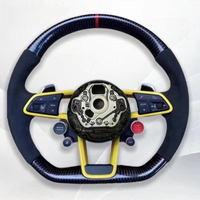 Volant de voiture personnalisé en fibre de carbone et cuir pour Audi R8 A3 A4 A5 A6 A7 A8 S3 S4 S5 S6 S7 S8 Q3 Q5 Q7 Q8 - Accessoires automobiles