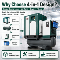 Compresseur d'air industriel portable électrique rotatif haute pression 24L 300L 50L 500L 100L 80 Gallons 200 Litres à vis