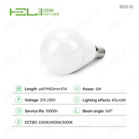 Luces LED tipo vela Heli, forma de G, 5W, E14, SMD, fuente de alimentación CA/CC, instalación residencial con tornillo