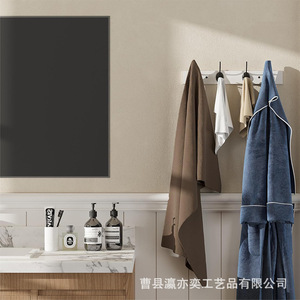 Gancho de Pared Metálico Minimalista con 4 Ganchos, Perchero Blanco y Negro, Fácil de Instalar, Tipo Montado en Pared - Product Image 4