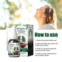 Spray Herbal Googeer pour les Poumons, Amélioration de la Fonction Respiratoire, Renforcement, Soulagement des Maux de Gorge, du Nez qui Coule et des Maux de Tête