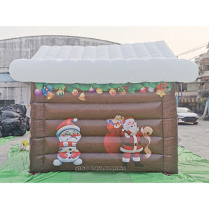 Casa inflable de Navidad de 15 'x 15' SANTA'S CABIN con impresión digital <span class=keywords><strong>completa</strong></span> para Navidad y celebración de vacaciones de Año Nuevo - Product Image 4