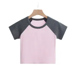 Short sleeved bottom tank top for women with contrasting spring and autumn colors on top t-shirt