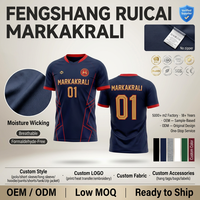 Jersey Sepak Bola Sublimasi Custom 200GSM Polyester Bernapas untuk Seragam Tim Pria