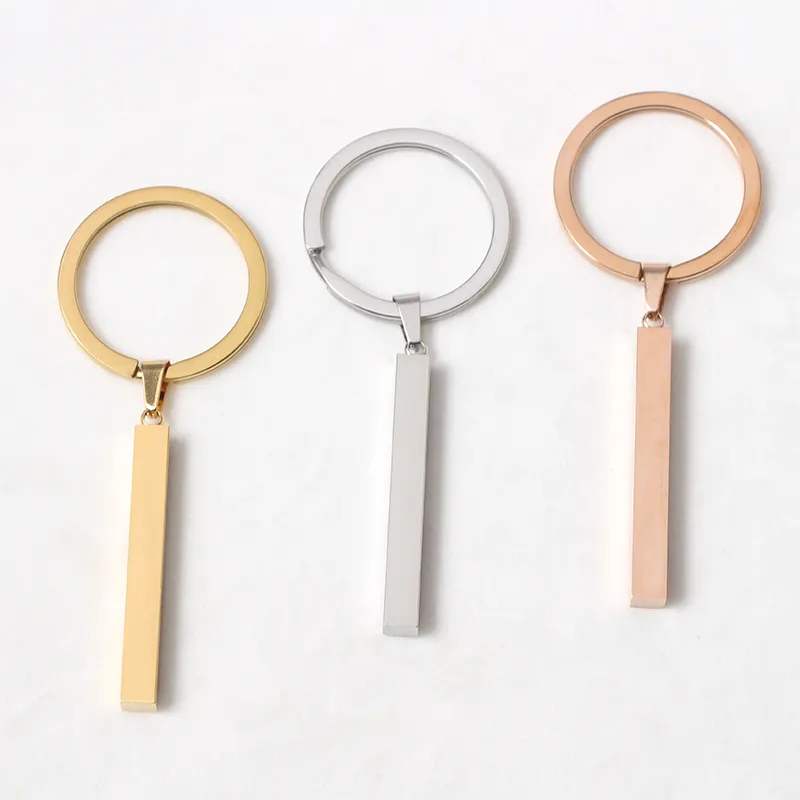 Personnalisé En Acier Inoxydable Porte-clés Miroir Poli 18K Or Plaqué Key Holder Porte-clés Porte-Clé Personnalisé