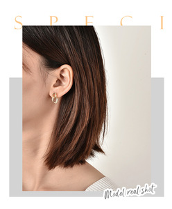 Luxury 2024 Unisex Fashion Trendy Geometric Double Layer Crystal Stud Drop Earrings 14K Gold Plated 5A Cubic Zircon Design Gift - Product Image 4