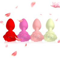 Plug anal en forme de rose avec télécommande vibrante pour le plaisir féminin et le massage corporel