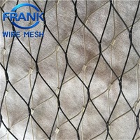 Filet de protection flexible en acier inoxydable noir 304/316, non réfléchissant, ouverture 20~100 mm, pour centres commerciaux/hôtels
