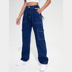 Street Trend Pockets Straight Loose High Waist Ladies Trousers Woman Vintage Casual Cargo Pants for <b>women</b> - Product Image 1