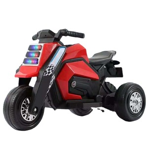 Electric Motorcycle For Children Battery Powered Toy Car With Lights Red 3 Wheel Tricycle For Kids Age 1-6 - Product Image 1