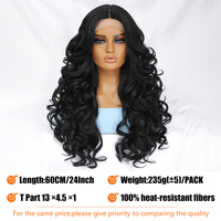 Perruque bouclée naturelle Deep Water Wave 13x6 tressée bordeaux résistante à la chaleur sans colle HD synthétique Lace Front pour la vente en gros