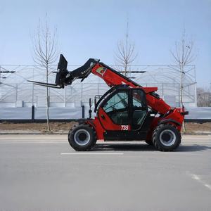 China SHANNENG TH735 3 Ton 360 Giratorio Diesel 4WD Terreno áspero Carretilla elevadora telescópica - Product Image 5