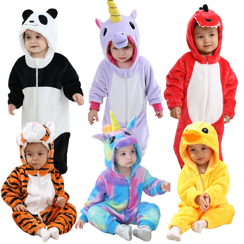 OEM Thiết Kế Mới Chàng Trai Cô Gái Động Vật Cosplay Áo Liền Quần Mùa Đông Trẻ Em Halloween Trang Phục Cho Trẻ Mới Biết Đi