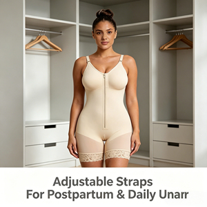 Faja Reductora Postparto <span class=keywords><strong>de</strong></span> Nylon <span class=keywords><strong>y</strong></span> Spandex con Efecto Levanta Glúteos Sin Costuras <span class=keywords><strong>y</strong></span> Panel <span class=keywords><strong>de</strong></span> Control Abdominal para Recuperación Femenina - Product Image 1