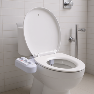 Accesorio de bidé para inodoro con doble boquilla, con función de agua fría y caliente, redondo, de plástico, para montar en la pared, fácil de instalar - Product Image 2